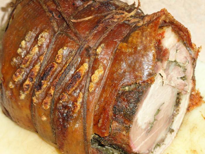 Porchetta cotta nello smoker