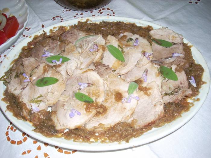 Lonza con cipolle glasate al marsala