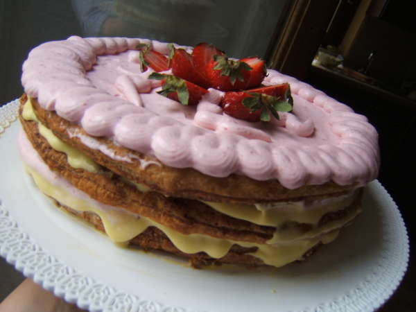 millefoglie alla chantilly e mousse di fragole