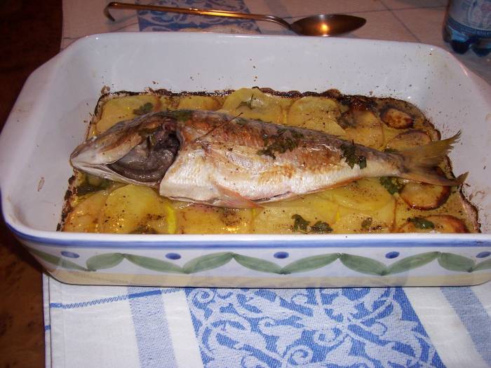 marmora al forno con le patate